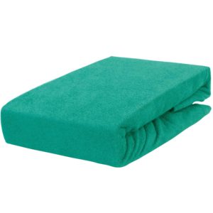 Prześcieradło frotte z gumką butelkowa zieleń firmy TuliSen.