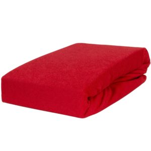 Prześcieradło frotte z gumką czerwone firmy TuliSen.