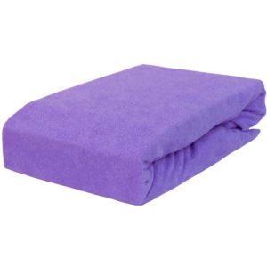 Prześcieradło frotte z gumką fioletowe firmy TuliSen.