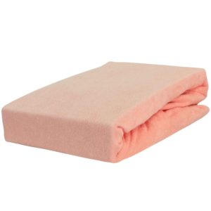 Prześcieradło frotte z gumką łososiowe firmy TuliSen.
