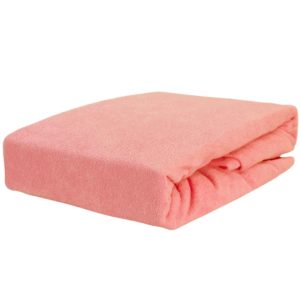 Prześcieradło frotte z gumką morelowe firmy TuliSen.
