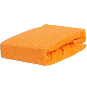 Prześcieradło frotte z gumką w zgaszonej pomarańczy firmy TuliSen.
