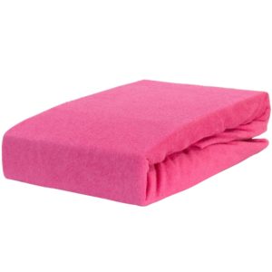 Prześcieradło frotte z gumką różowe firmy TuliSen.