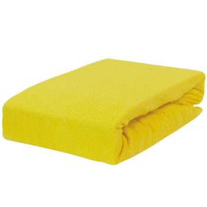 Prześcieradło frotte z gumką żółte cytrynowe firmy TuliSen.