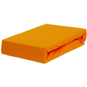 Prześcieradło jersey w zgaszonej pomarańczy.